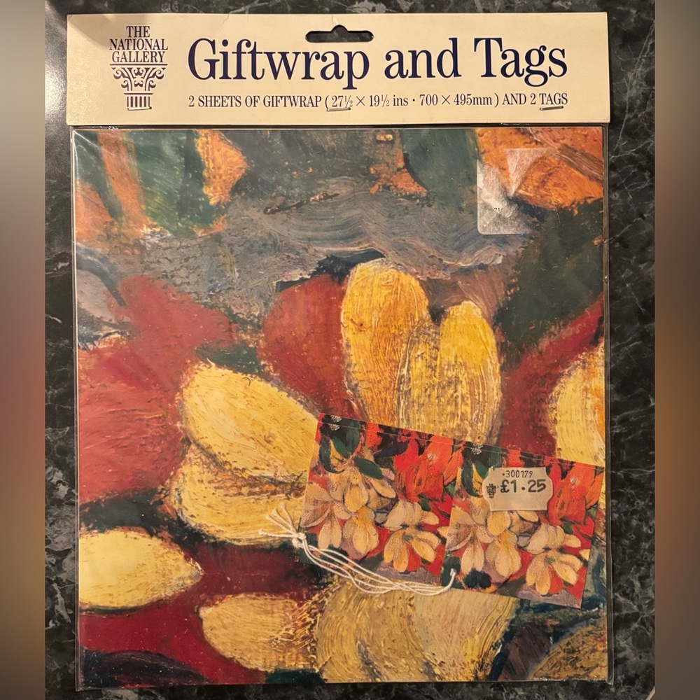 Vintage Gift Wrap and Tags 1990 The National Gallery